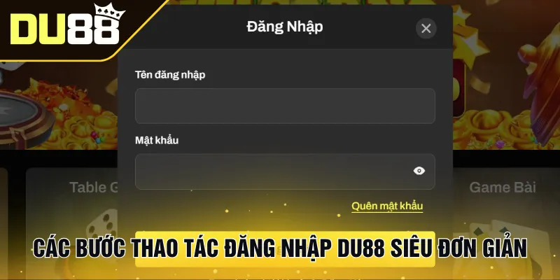 Các bước thao tác đăng nhập Du88 siêu đơn giản